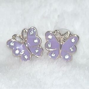 🩵3/$20🩵 Lilac Purple Butterfly Rhinestone Tiny Stud Earrings